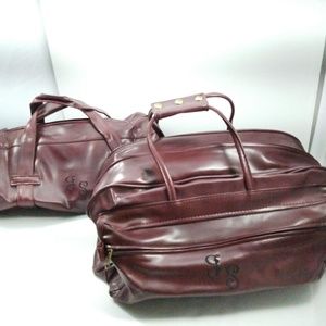 Vintage Faux Leather Duffel Bags Lot Of 2 Monogram